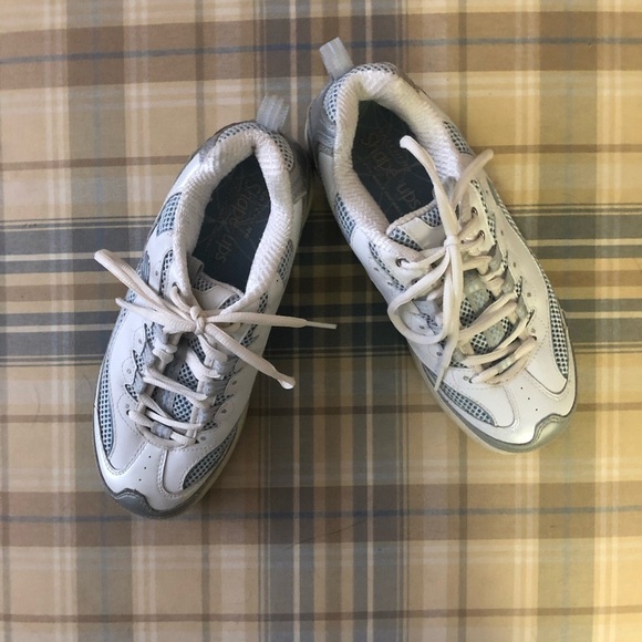 Skechers shape ups runners/walking/shoes blue / white size  7.5 leather - Picture 8 of 9